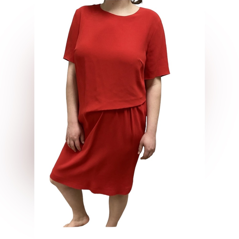 Escada 42/XL Poppy Red Shift Dress